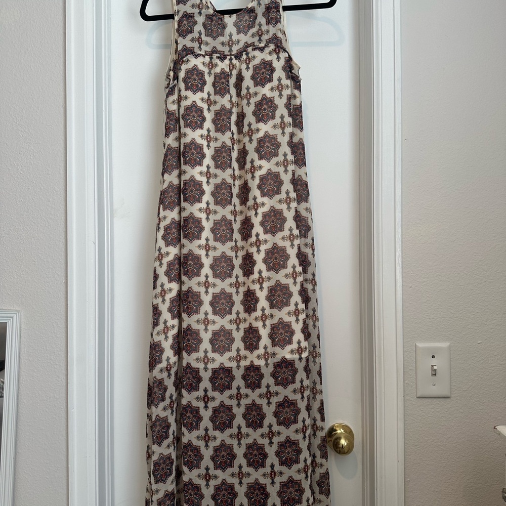Madewell Shirred Maxi Dress Medallion Stamp